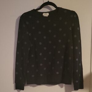 Kate Spade Black Sweater with Silver Polka Dots